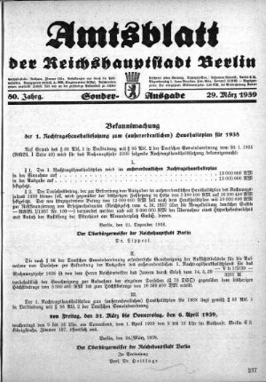 Sonder-Ausgabe, 29. März 1939