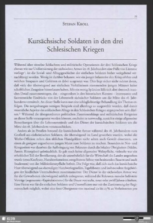 Kursächsische Soldaten in den drei Schlesischen Kriegen