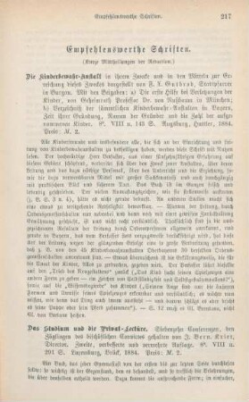 217-223 Empfehlenswerthe Schriften