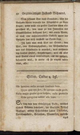 Sitten, Cultur u. dgl.