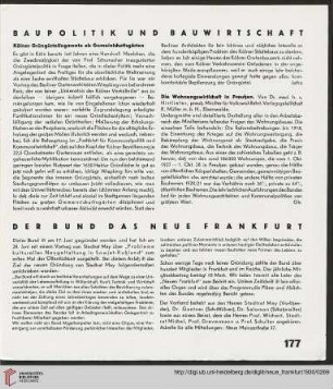 Baupolitik und Bauwirtschaft
