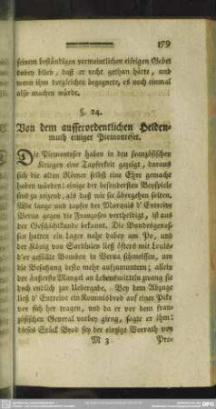 §. 24. Von dem ausserordentlichen Heldenmuth einiger Piemonteser