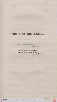 Specimens: The Mastersingers