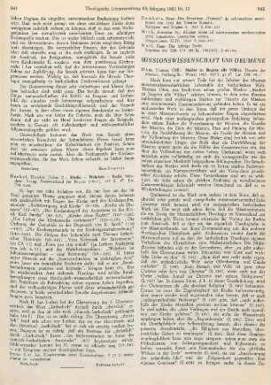 941 [Rezension] Heckel, Theodor, Kirche, Wahrheit, Recht