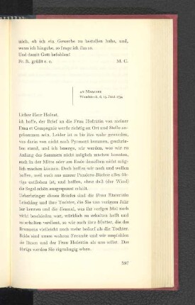 An Marcard Wandsbeck, den 15. Juni 1794
