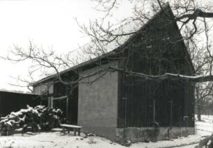 Malschendorf-Krieschendorf, Pillnitzberg 2. Zweiseithof (1801/1850). Hofansicht der Scheune