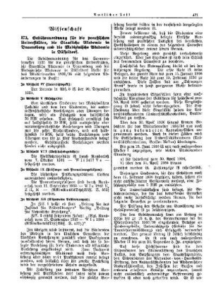 Gebührenordnung für die preußischen Universitäten, die Staatliche Akademie in Braunsberg und die Medizinische Akademie in Düsseldorf : [Wissenschaft] ; [Amtliche Erlasse] ; [Amtlicher Teil]