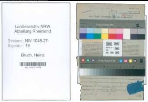 Entnazifizierung Heinz Von Dem Bruch , geb. 10.11.1908 (Angestellter)