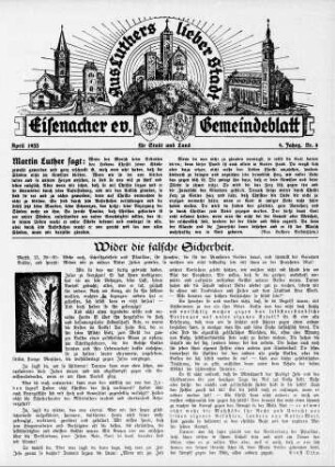 Eisenacher evangelisches Gemeindeblatt : April 1933