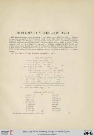 Diplomata Veteranis Data