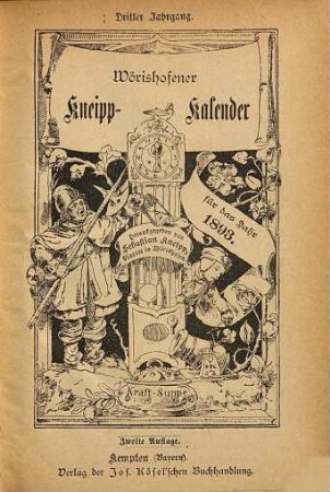 Wörishofener Kneipp-Kalender : für d. Jahr ... 3. 1893