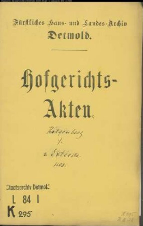 Kotzenberg, Hans Hermann gegen Simon von Exterde - Schuldforderung