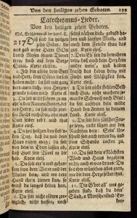199-205, Catechismus-Lieder (217 - 222)