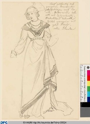 Studie einer Frau im historischen Gewand