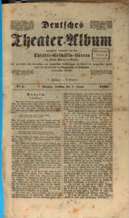 Deutsches Theater-Album : Organ für dramatische u. bildende Kunst, Musik, Literatur etc. 5, 5. 1860