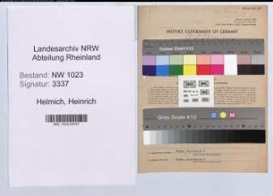 Entnazifizierung Heinrich Helmich , geb. 08.01.1889 (Amtsinspektor)