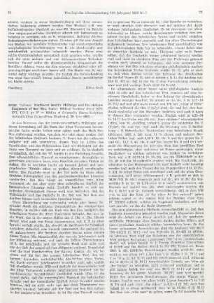 21-23 [Rezension] Penar, Tadeusz, Northwest Semitic philology and the Hebrew fragments of Ben Sira
