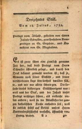 Wöchentliche Wahrheiten für und über die Prediger in Wien. 2. 1782