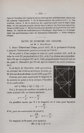 RAYON DE COURBURE DES CONIQUES.
