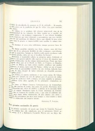 Los premios nacionales de poesía