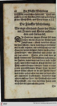 Die Fuenffte Abtheilung.