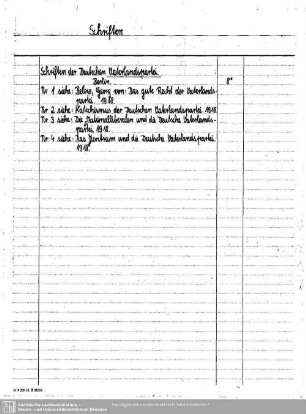 Schriften Vaterlandspartei