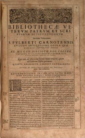 Magna Bibliotheca Vetervm Patrvm, Et antiquorum Scriptorvm Ecclesiasticorum, 11. Continens Scriptores saeculi XI. id est, ab Ann. Christi 1000. usq[ue] ad ann. 1100