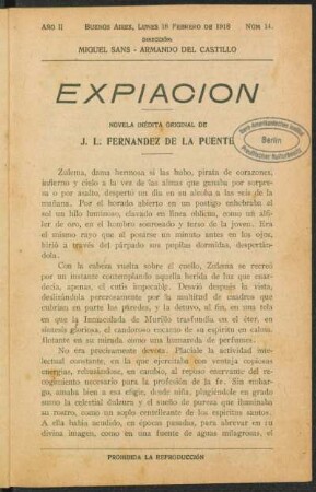1918000214: Expiación : novela inédita original