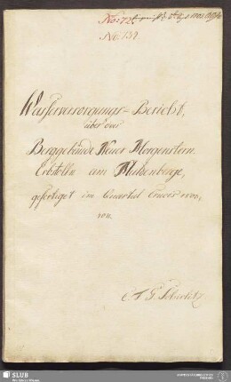 Wasserversorgungs-Bericht, über das Berggebäude Neuer Morgenstern Erbstolln am Muldenberge - 17.6642 4.