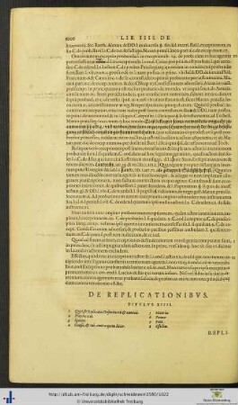 Titulus XIIII. De Replicationibus.