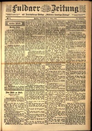Erste Ausgabe vom Samstag, den 02. März 1901.
