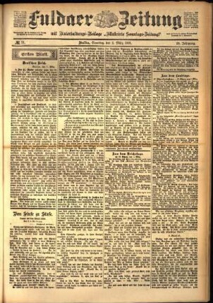 Erste Ausgabe vom Samstag, den 02. März 1901.