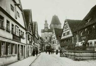 Rothenburg ob der Tauber, Röderbogen : Rothenburg ob der Tauber. Stadtansicht mit Röderbogen, Markusturm