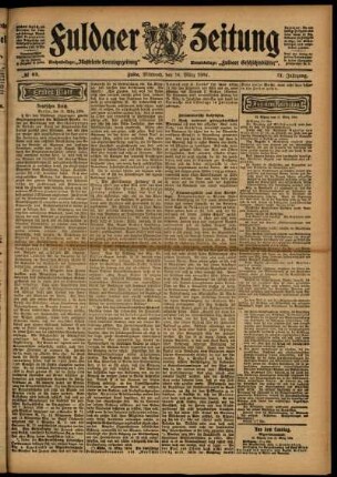 Erste Ausgabe vom Mittwoch, den 16. März 1904.