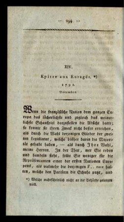 XIV. Epitre aux Enragés. 1791