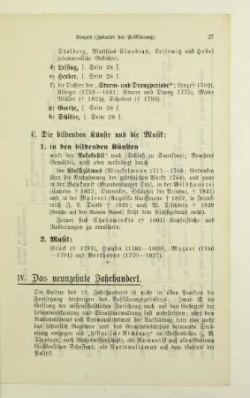 IV. Das neunzehnte Jahrhundert