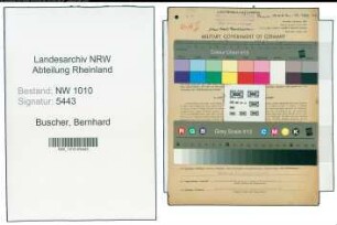 Entnazifizierung Bernhard Buscher , geb. 27.05.1902 (Ingenieur)