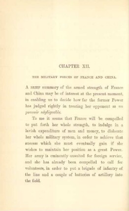 Chapter XII. The military forces of France and China