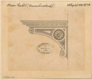 Gusseiserne Konsole Monatskonkurrenz August 1877: Seitenansicht