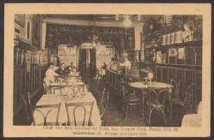 Ansichtskarte "Gruß aus dem Restauran Baitz", Inh. August Baitz, Schlesischestraße 28
