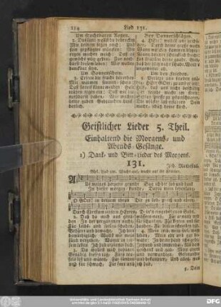 1) Dank- und Bitt-Lieder des Morgens.