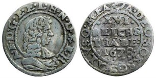 1/16 Taler, Hzgl. Schleswig-Holstein-Gottorpische Linie, August Friedrich, Erzbischof v. Lübeck (1666-1705)