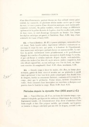 Périodes depuis la dynastie Han (202 avant J.-C.)