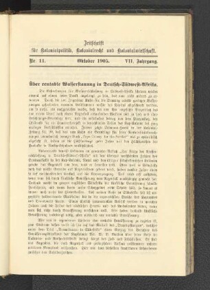 Nr. 11. Oktober 1905.