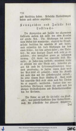 Kennzeichen und Zufälle der Lustseuche.
