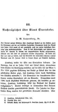 Nachträgliches über Klaus Stortebeker