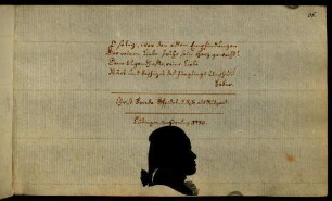 Christ. Friedr. Speidel, d. R. B. aus Stutgart (Silhouette). Tübingen 1783.