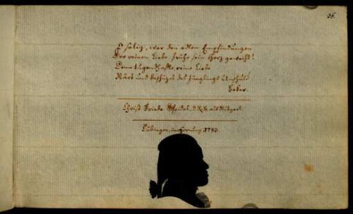 Christ. Friedr. Speidel, d. R. B. aus Stutgart (Silhouette). Tübingen 1783.