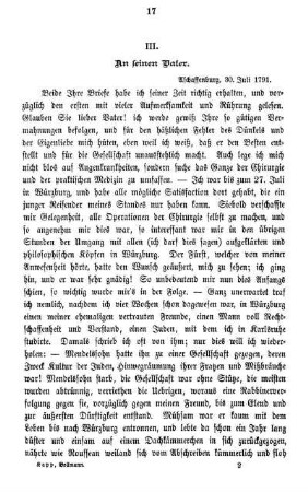 III. An seinen Vater.