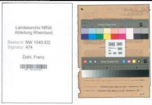Entnazifizierung Franz Dahl , geb. 29.06.1902 (Lehrer)